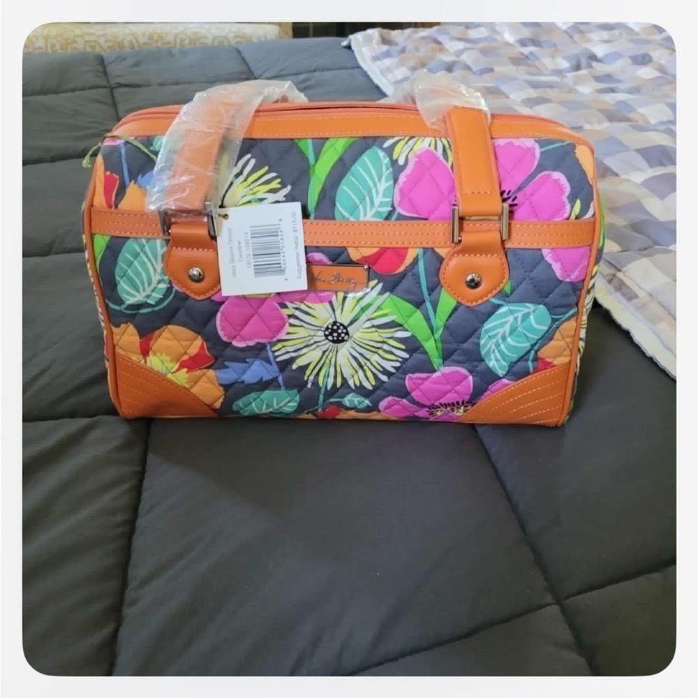 Vera Bradley Orange Mini Bag with Tropical Floral Design